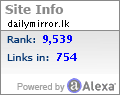 Alexa Certified Traffic Ranking for http://www.dailymirror.lk/